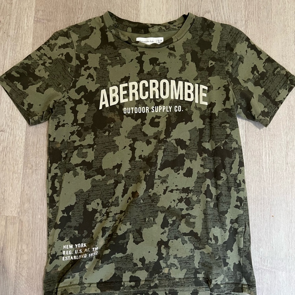 Abercrombie Kids Olive Camo Tee